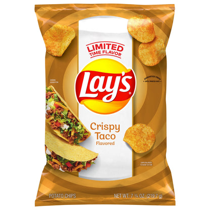 Lay's Potato Chips Crispy Taco Flavored 7 3/4 Oz