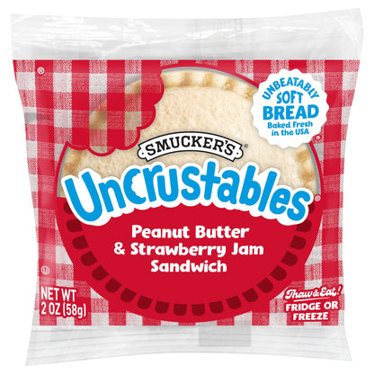 Smucker’s Uncrustables Peanut Butter & Strawberry Jam Sandwiche,  2 Oz. Each, Frozen