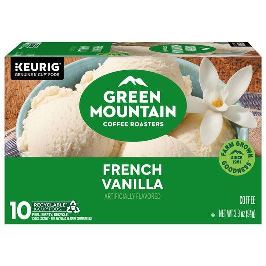 Green Mountain Coffee Roasters French Vanilla Coffee, Keurig Single-Serve K-Cup pods, Light Roast, 10 Count