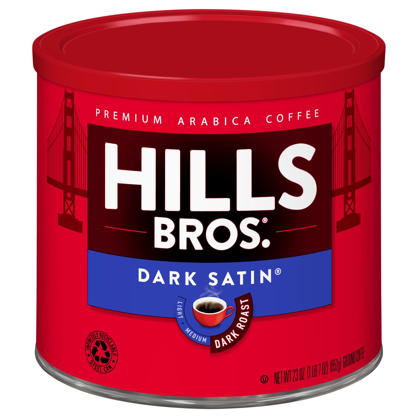 Hills Bros. Dark Satin Dark Roast Ground - 23 oz Can