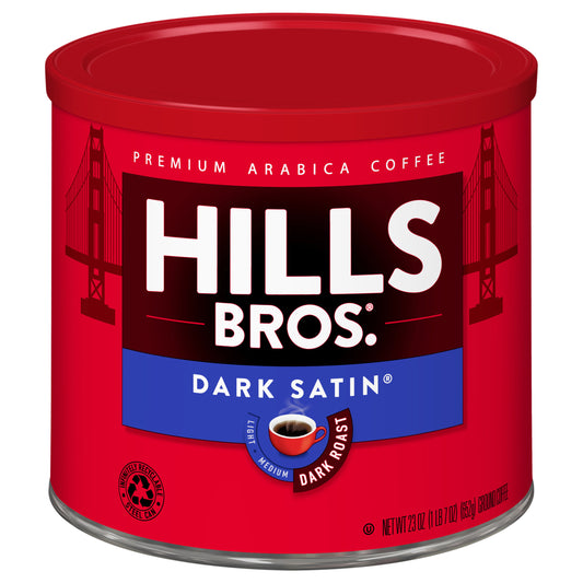 Hills Bros. Dark Satin Dark Roast Ground - 23 oz Can