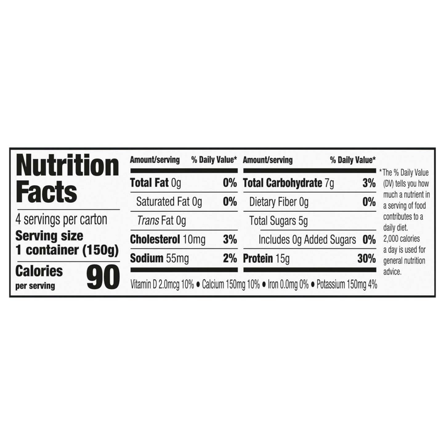 Oikos Triple Zero Strawberry 15g Protein Nonfat Greek Yogurt Pack, 4 Ct, 5.3 OZ Cups