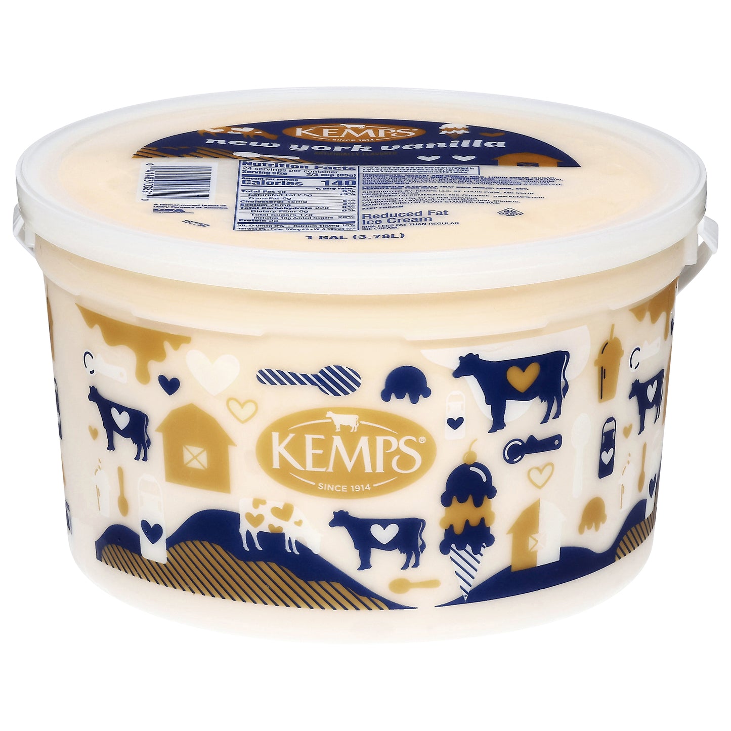Kemps Reduced Fat New York Vanilla Ice Cream 1 gal