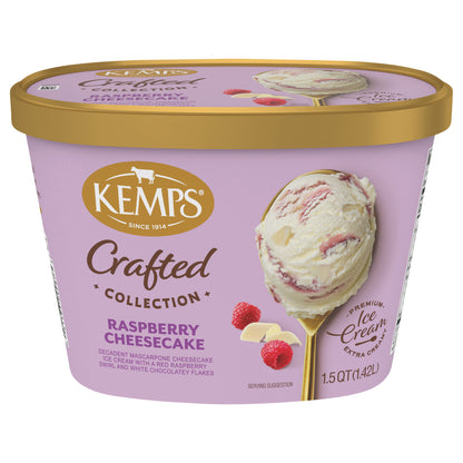 Kemps Crafted Collection Raspberry Cheesecake Ice Cream 1.5 Quart