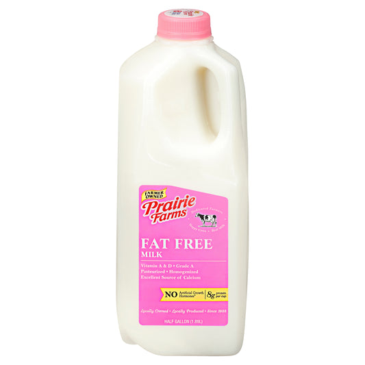 Prairie Farms Fat Free Milk 0.5 gl Jug