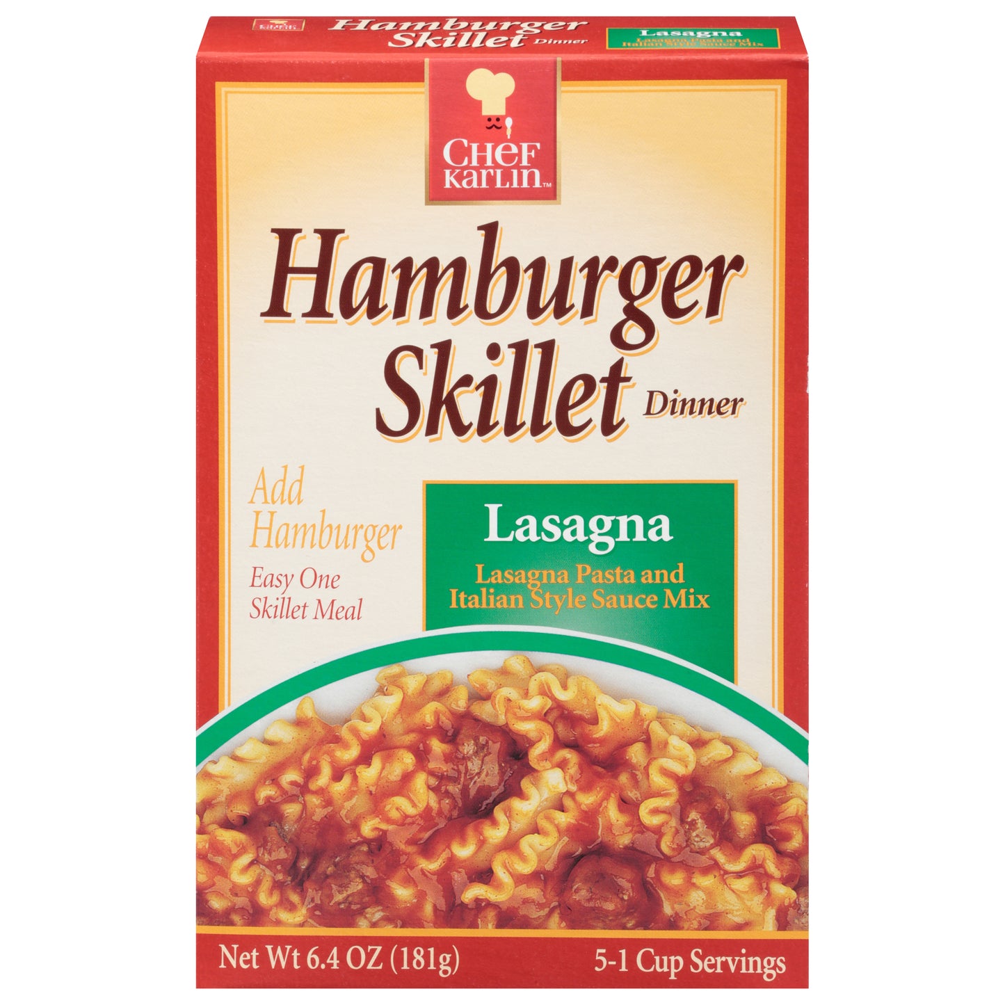 Chef Karlin Lasagna Hamburger Skillet Dinner 6.4 oz