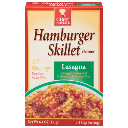 Chef Karlin Lasagna Hamburger Skillet Dinner 6.4 oz
