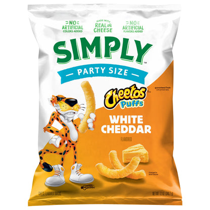 Cheetos Simply Puffs Cheese Flavored Snacks White Cheddar Flavored 12 Oz