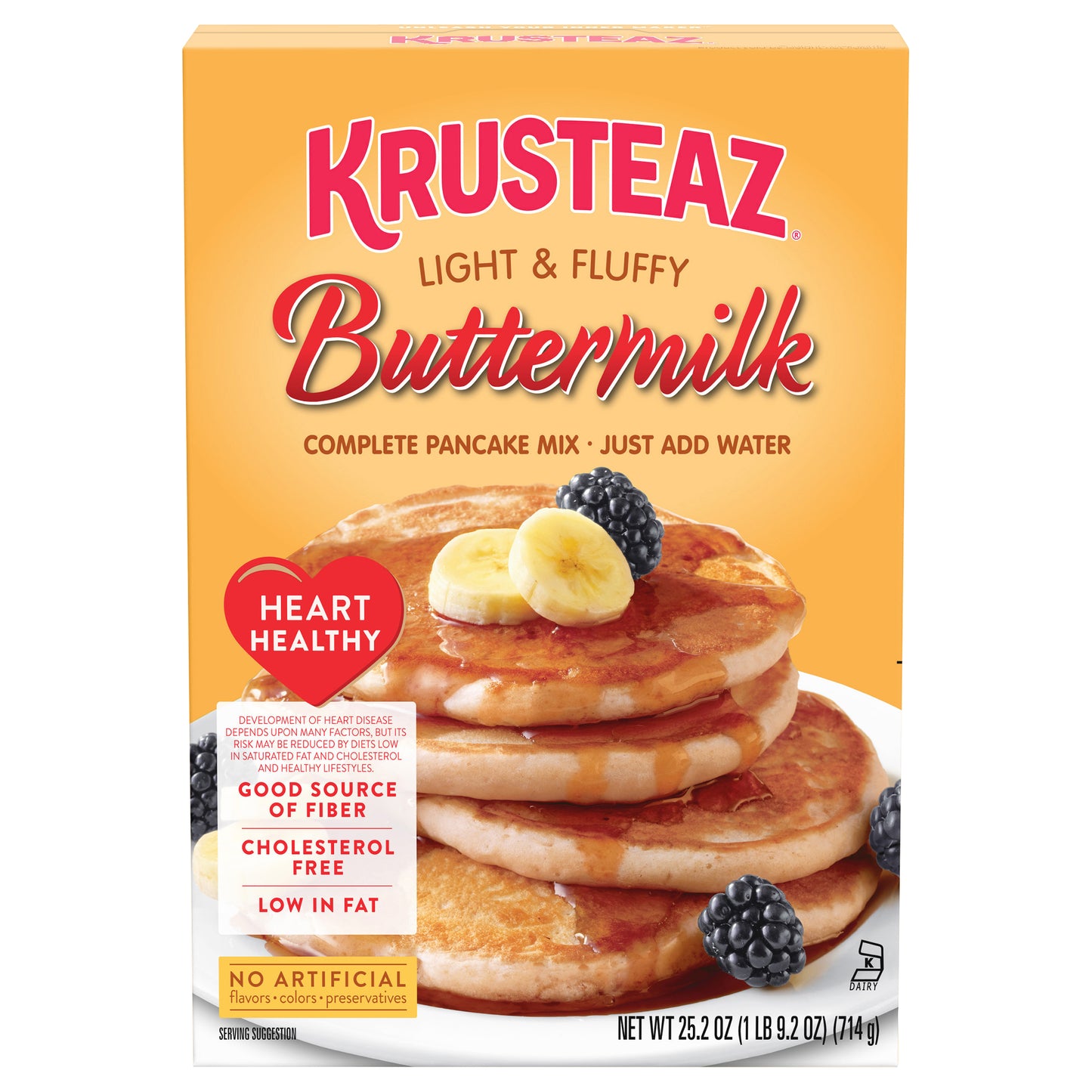 Krusteaz Heart Healthy Buttermilk Pancake & Waffle Mix, 25.2 oz