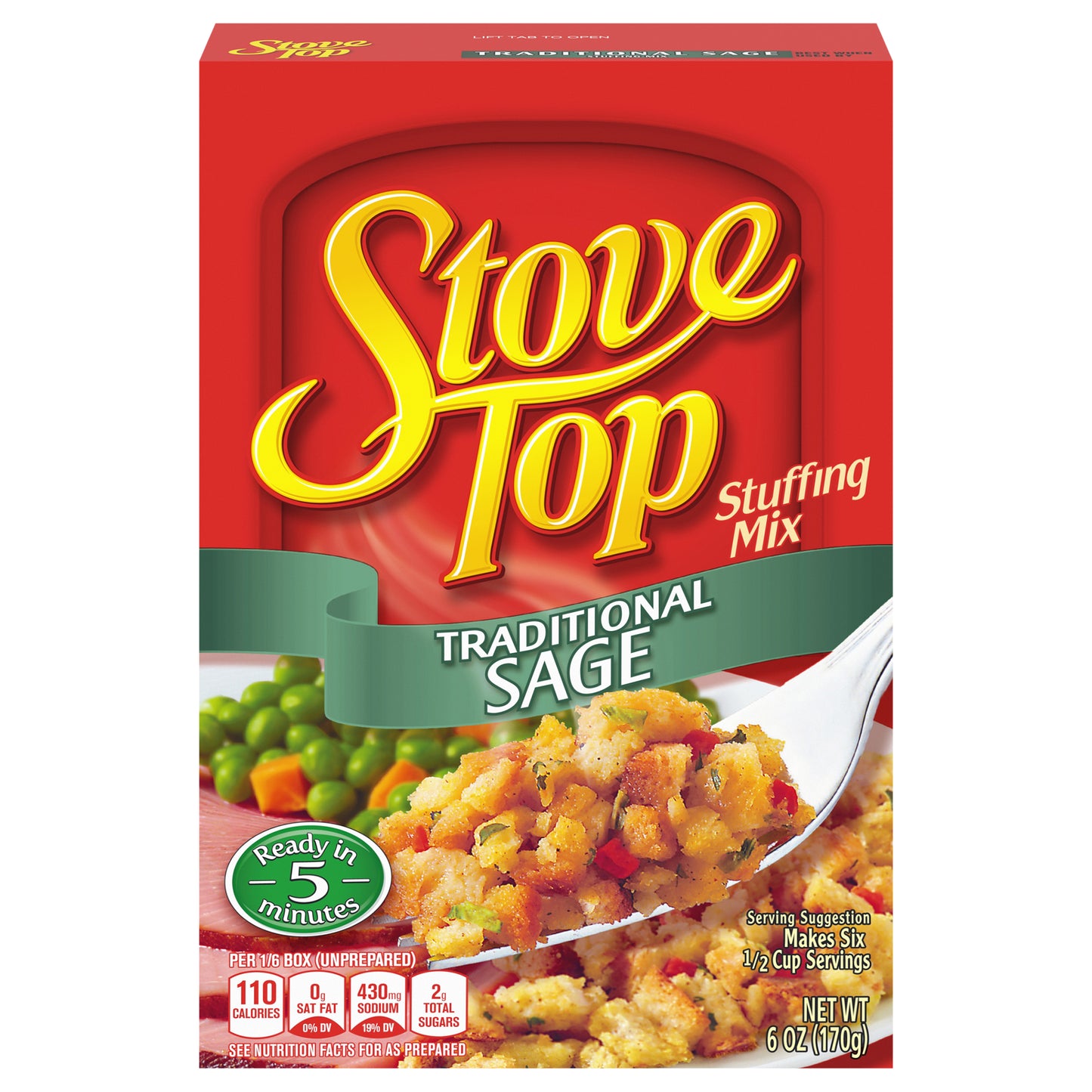 Stove Top Traditional Sage Stuffing Mix, 6 oz Box