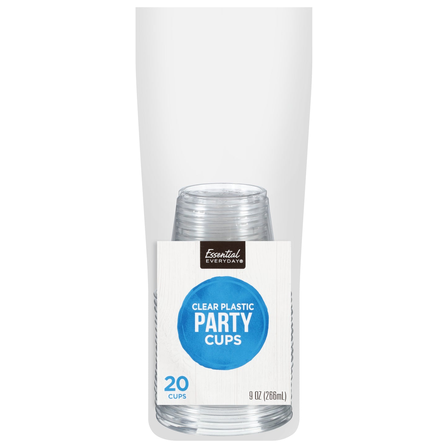 Essential Everyday Clear Plastic 9 Oz Party Cups 20 Each