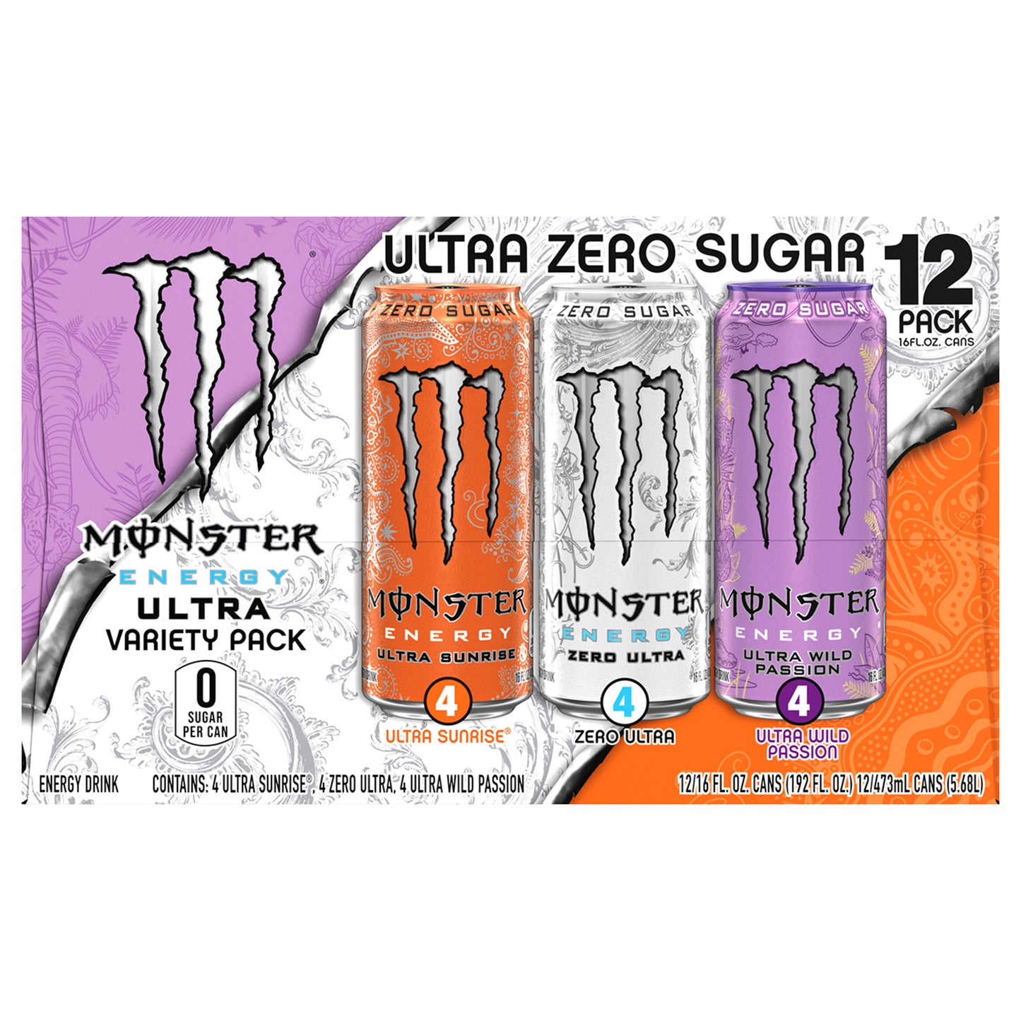 Monster Energy Ultra Variety Pack ZSWP 2/12/16oz