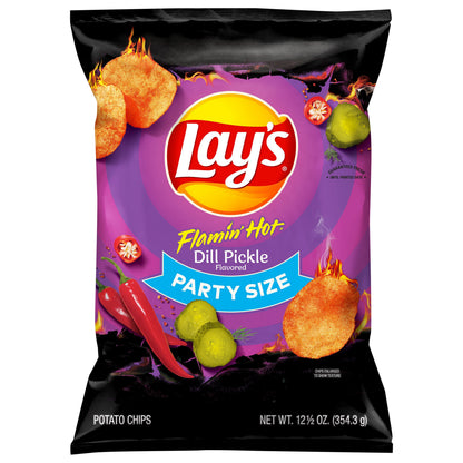 Lay's Potato Chips Flamin' Hot Dill Pickle Flavored 12 1/2 Oz