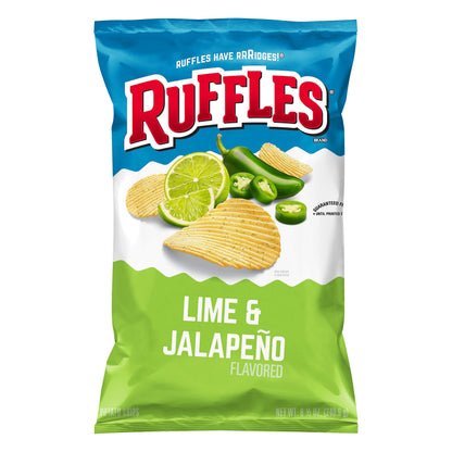 Ruffles Lime & Jalapeno Flavored Potato Chips 8.5 oz