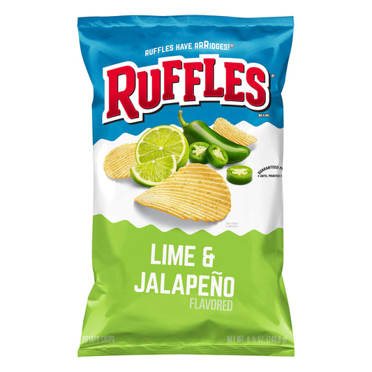 Ruffles Lime & Jalapeno Flavored Potato Chips 8.5 oz