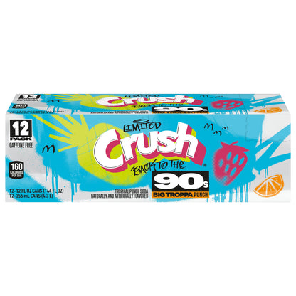 Crush Back to the 90's Big Troppa Punch Soda, 12 fl oz cans, 12 pack