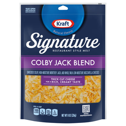 Kraft Signature Thick Shreds Colby Blend Cheese 8 oz Bag