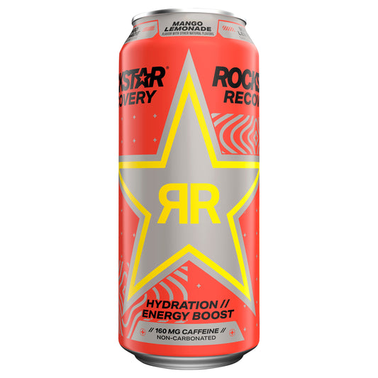 Rockstar Recovery Non-Carbonated Energy Drink Mango Lemonade 16 Fl Oz