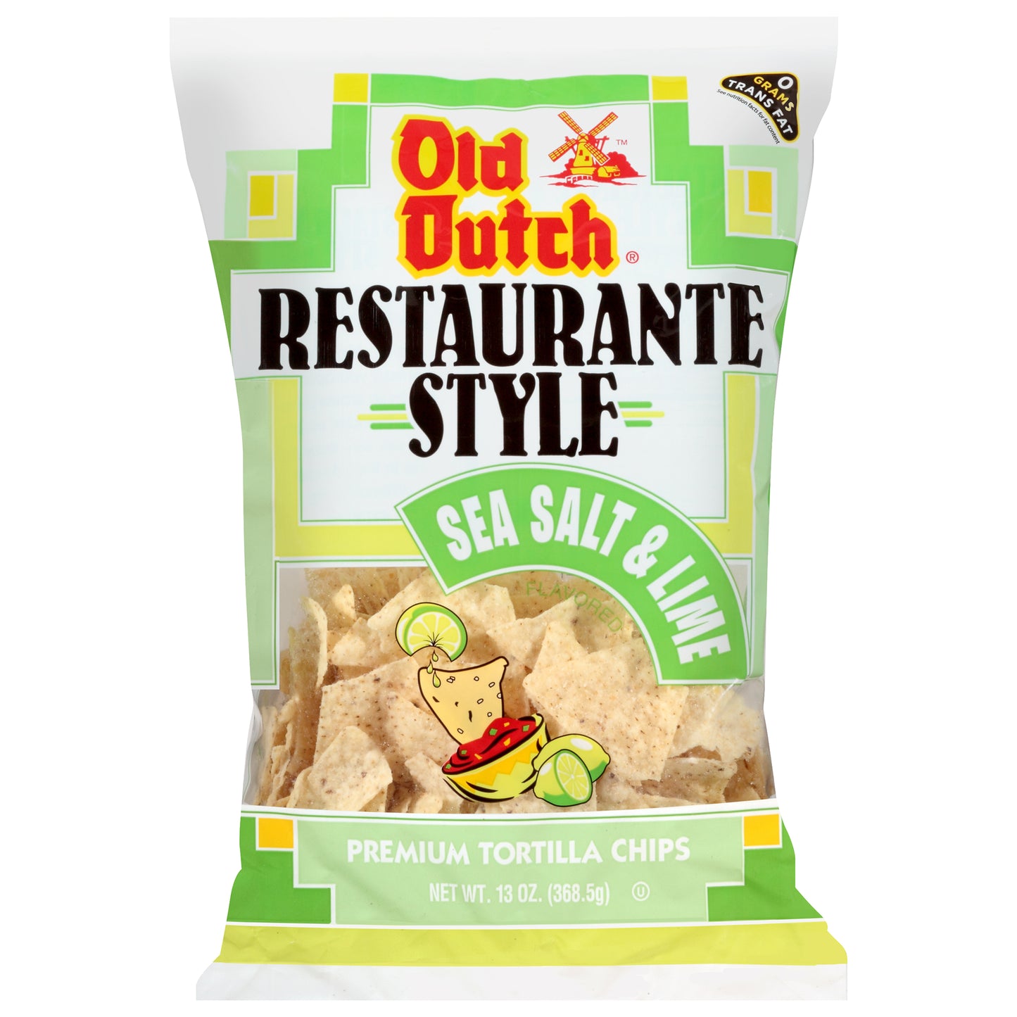 Old Dutch® Restaurante Style Sea Salt & Lime Tortilla Chips 13 oz. Bag