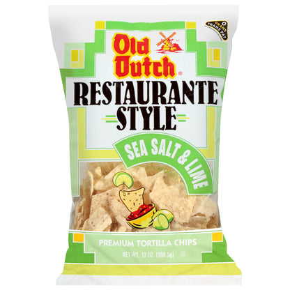 Old Dutch® Restaurante Style Sea Salt & Lime Tortilla Chips 13 oz. Bag