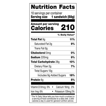 Smucker’s Uncrustables Peanut Butter & Raspberry Spread Sandwiches, 10 Count, 2 Oz. Each, Frozen