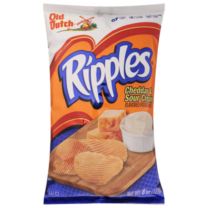 Old Dutch Ripples Cheddar & Sour Cream Flavored Potato Chips 8 oz