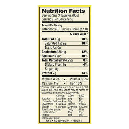 El Monterey Egg, Bacon & Cheese Taquitos, 18 Count (Frozen)