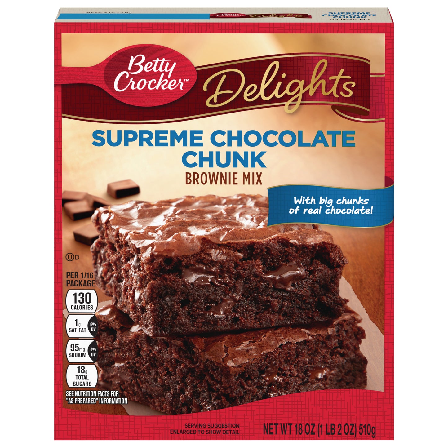 Betty Crocker Delights Supreme Chocolate Chunk Brownie Mix, 18 oz.