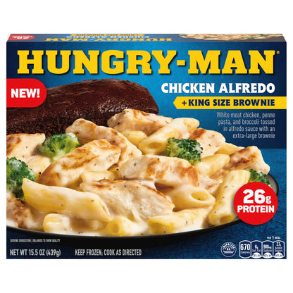 Hungry Man Chicken Alfredo, 26g Protein, Frozen Meal, 15.5 oz.