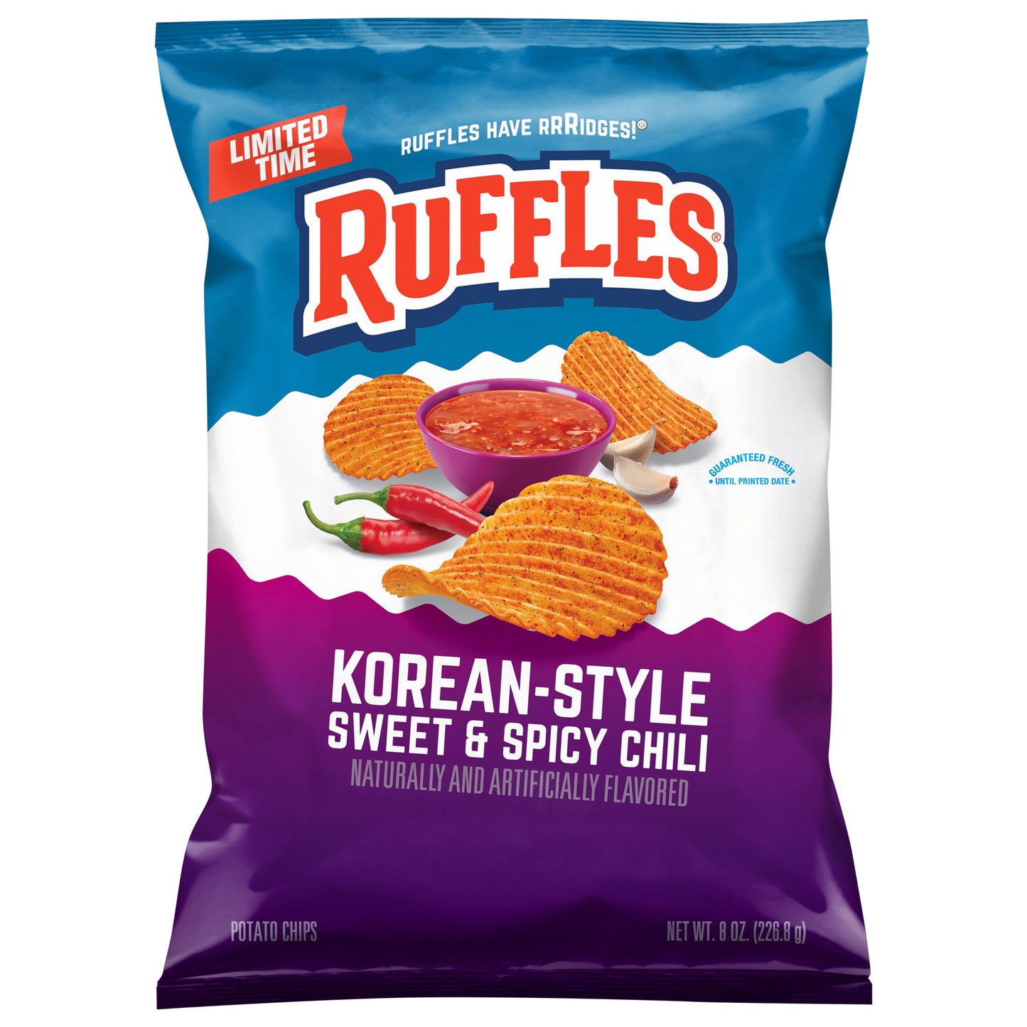 Ruffles Potato Chips Korean Style Sweet & Spicy Chili 8 Oz