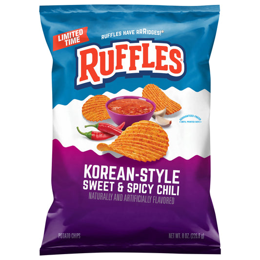Ruffles Potato Chips Korean Style Sweet & Spicy Chili 8 Oz
