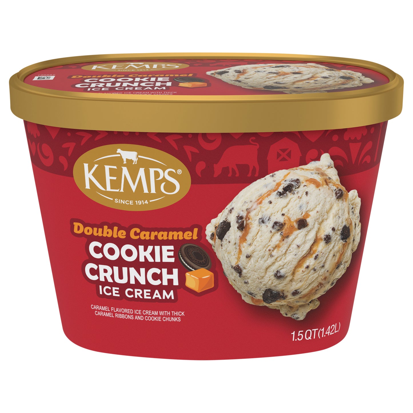 Kemps Double Caramel Cookie Crunch Ice Cream 1.5 Quart