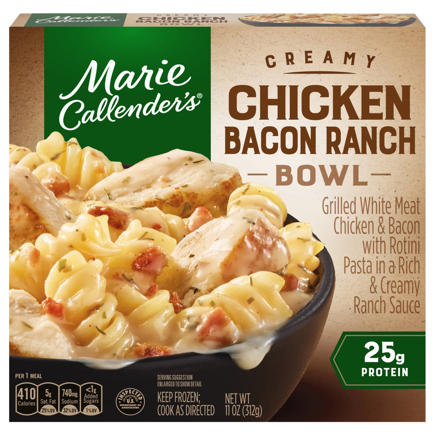 Marie Callender's Creamy Chicken Bacon Ranch Bowl, Frozen Meal, 11.5 oz.