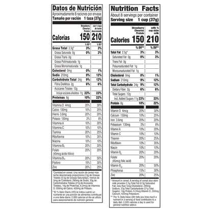 Cheerios Protein Cereal, Strawberry, 8g Protein, Large Size, 11.2 oz