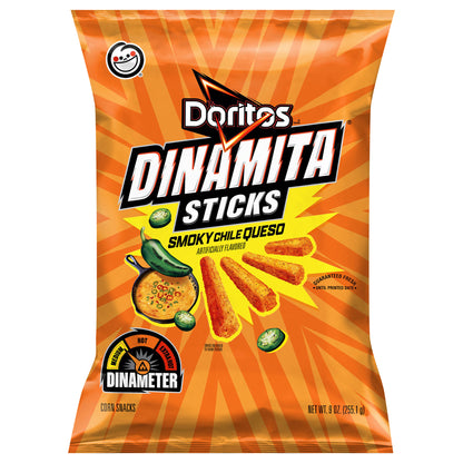 Doritos Dinamita Sticks Corn Snacks Smoky Chile Queso Artificially Flavored 9 Oz