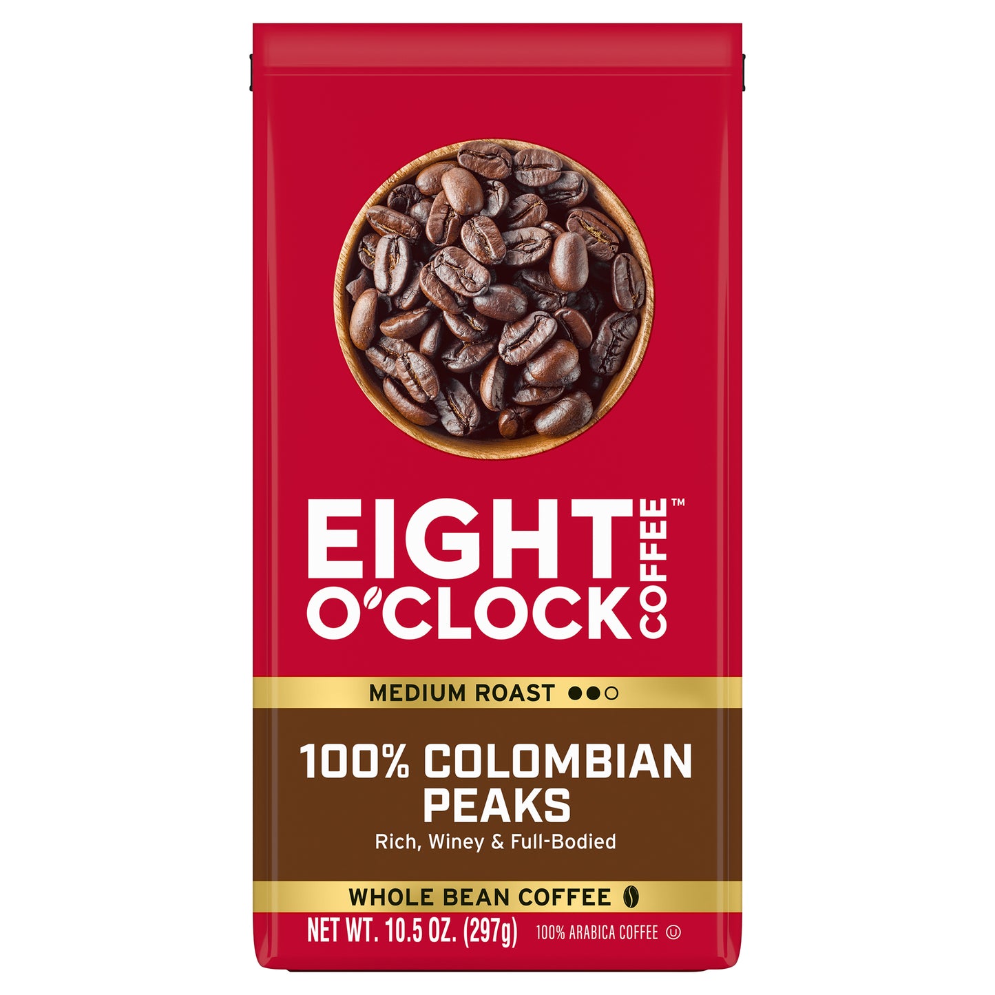Eight O' Clock Colombian Peaks Whole Bean Coffee 10.5 oz
