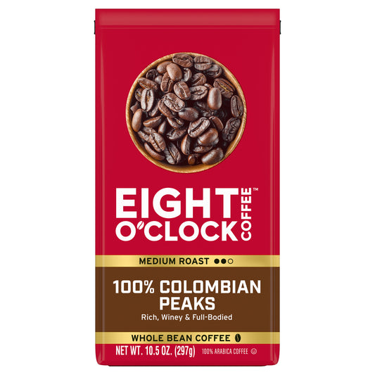 Eight O' Clock Colombian Peaks Whole Bean Coffee 10.5 oz