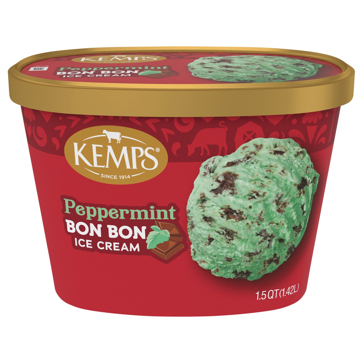 Kemps Peppermint Bon Bon Ice Cream 1.5 Quart