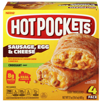 Hot Pockets Croissant Crust Sausage, Egg & Cheese Sandwiches 4 Pack