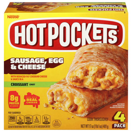Hot Pockets Croissant Crust Sausage, Egg & Cheese Sandwiches 4 Pack