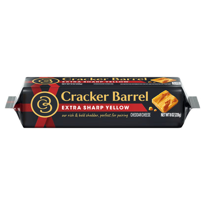 Cracker Barrel Extra Sharp Yellow Cheddar Cheese, 8 oz Block