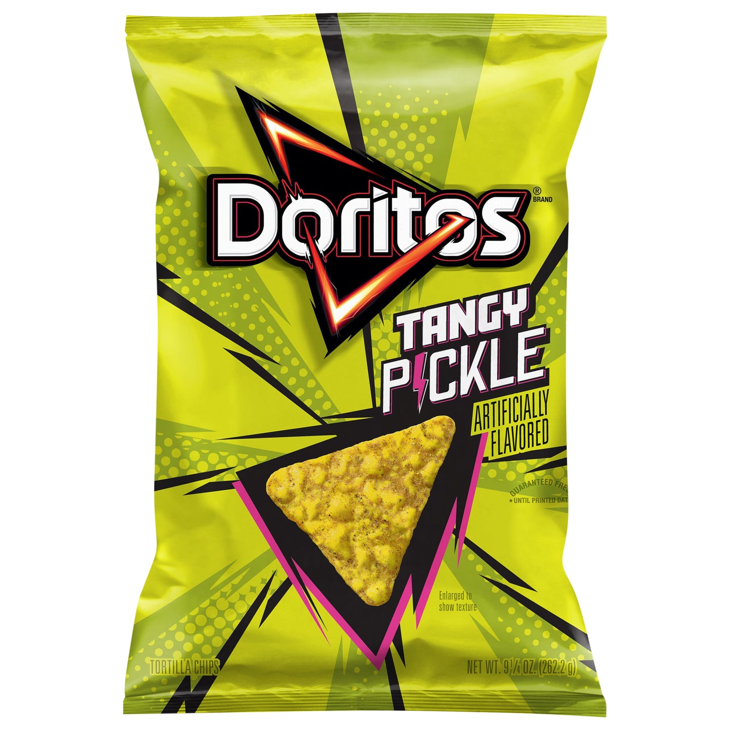 Doritos Tortilla Chips Tangy Pickle Artificially Flavored 9 1/4 Oz