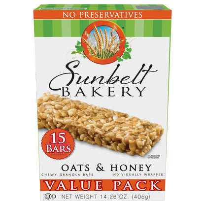 Sunbelt Bakery Value Pack Chewy Oats & Honey Granola Bars 15 bars 15 ea Box