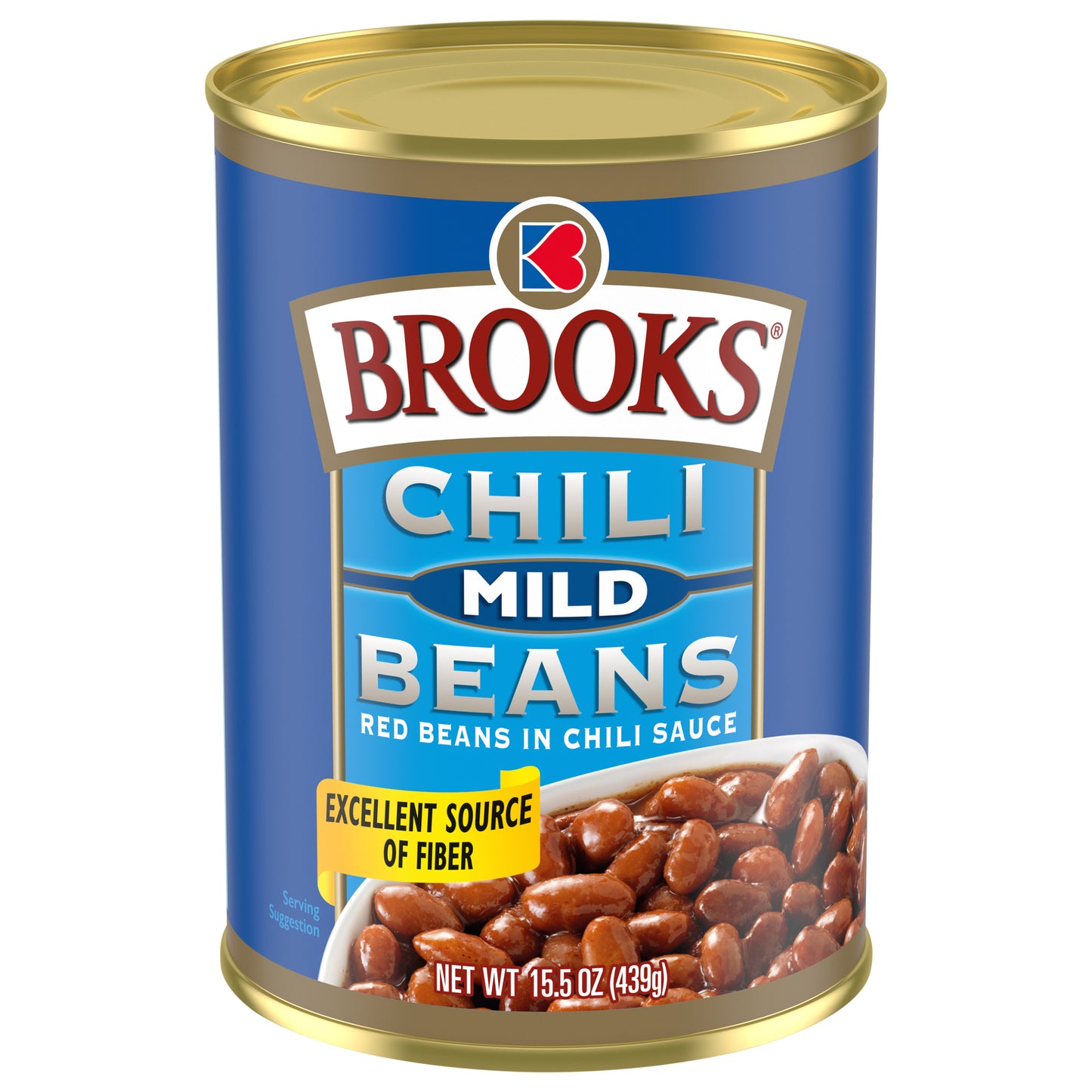 Brooks Chili Beans, Canned Red Beans in Chili Sauce, Mild Flavor, 15.5 oz.