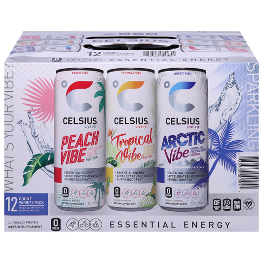 Celsius Live Fit Energy Drink Variety Pack 12 - 12 fl oz Cans