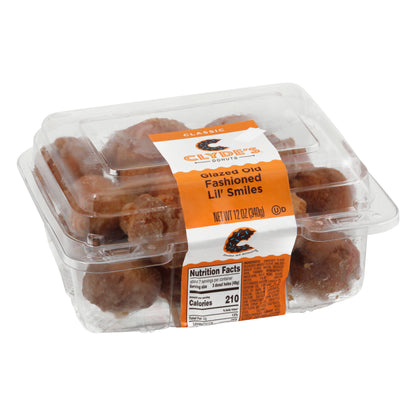 Clydes Classic Glazed Old Fashioned Lil' Smiles Donuts 12 oz