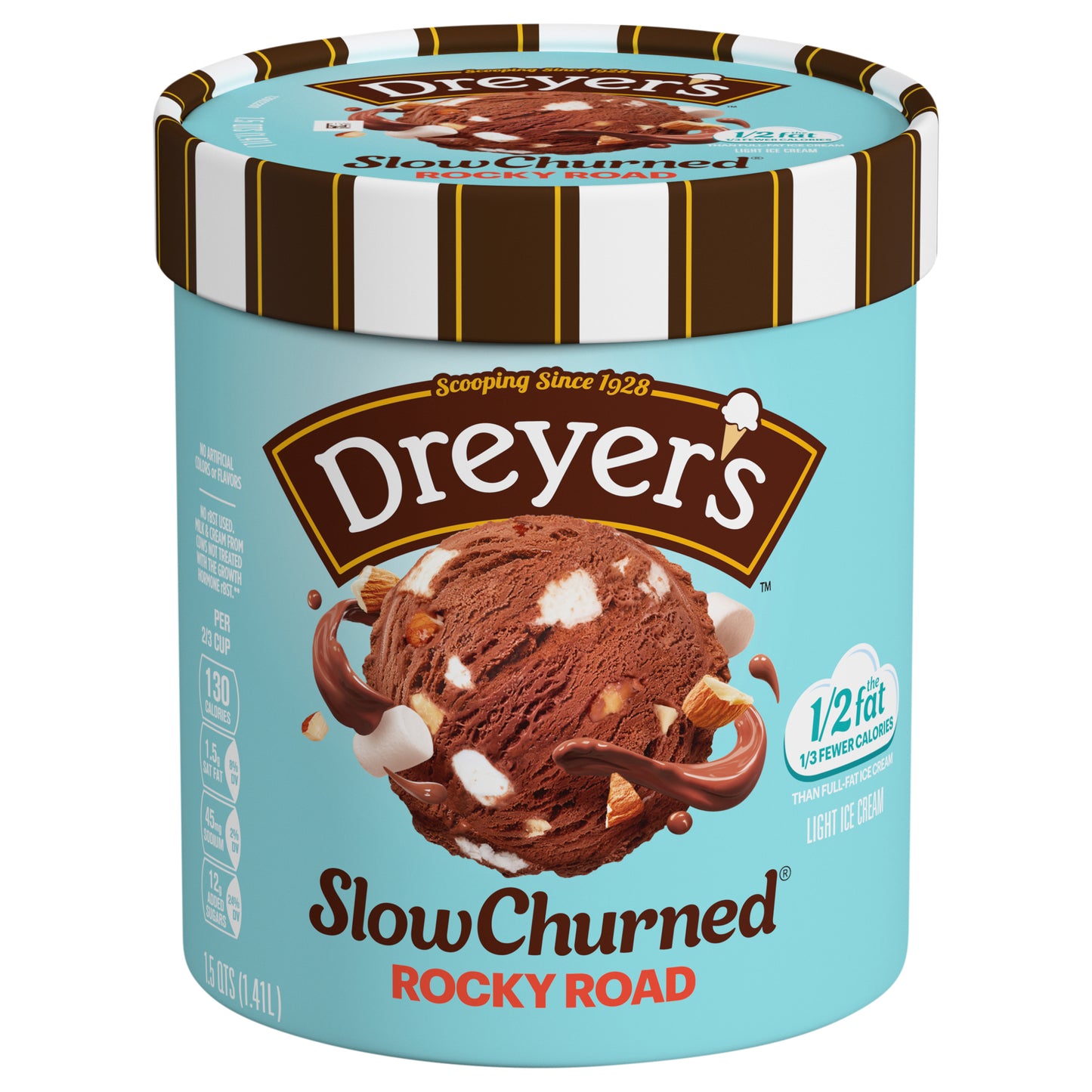 Dreyer's Slow Churned Rocky Road Light Ice Cream, 1.5 Qt