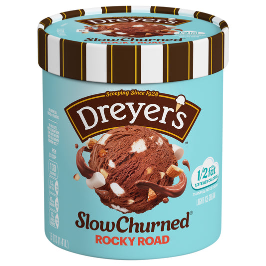 Dreyer's Slow Churned Rocky Road Light Ice Cream, 1.5 Qt