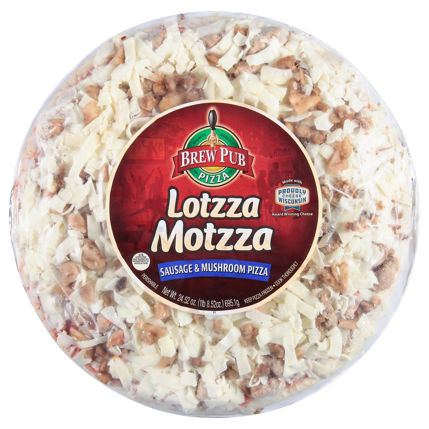 Brew Pub Pizza Lotzza Motzza Sausage & Mushroom Pizza 24.52 oz