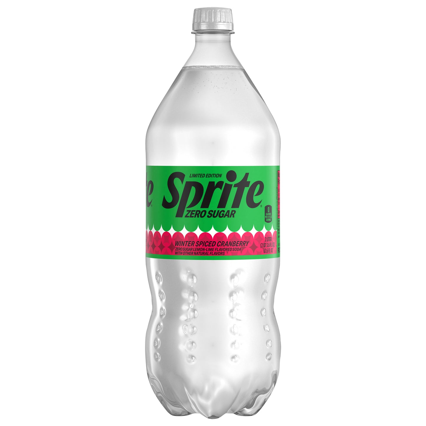 Sprite Winter Spiced Cranberry Zero Sugar, Lemon-Lime and Cranberry Flavored Soda Pop Soft Drink, 2 Liter Bottle